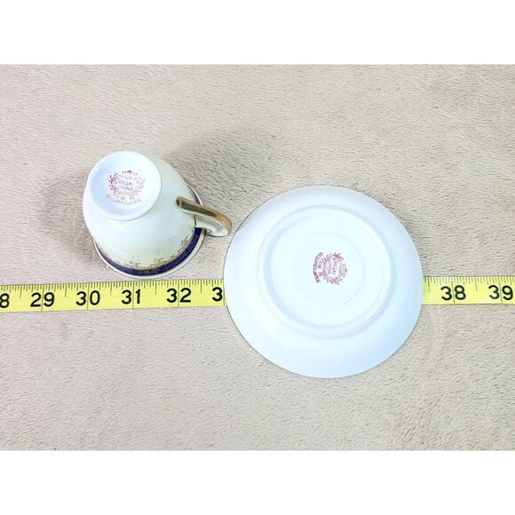Regal China Tea Cup & Saucer Blue Gold Trim 40's Porcelain Occupied Japan Vtg - Picture 15 of 15